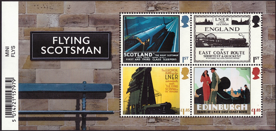 (image for) MS4791 2023 Flying Scotsman Barcoded miniature sheet